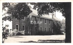 Ohio Postcard Real Photo RPPC c1940s YELLOW SPRINGS Antoich College West Hall