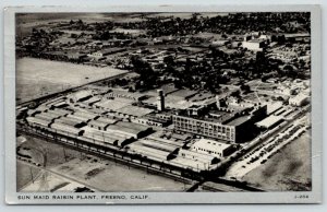 Fresno California~Sun Maid Raisin Plant~Factory Birdseye~1944 B&W Silver Border 