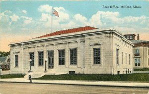Vintage Postcard; Post Office, Milford MA Worcester County