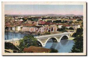 Old Postcard Romans General view and new bridge