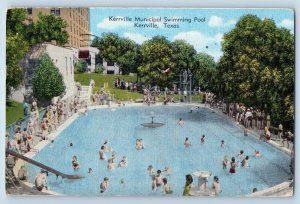 Kerrville Texas TX Postcard Kerrville Municipal Swimming Pool City 1958 Vintage