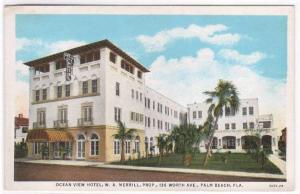 Ocean View Hotel Palm Beach Florida 1920c postcard