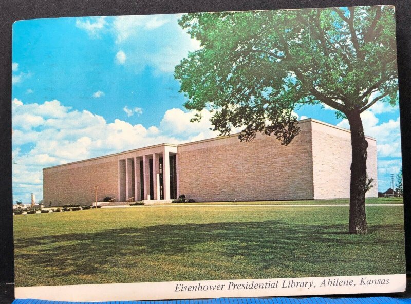 Eisenhower Presidential Library Abilene 1971 Kansas Vintage Postcard