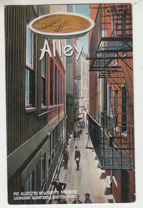 P2654 old postcard pie alley the newsboys favorite quarters boston mass