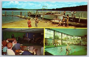 Margate 4- Season Lakefront Resort Laconia New Hampshire Beach & Pool Postcard