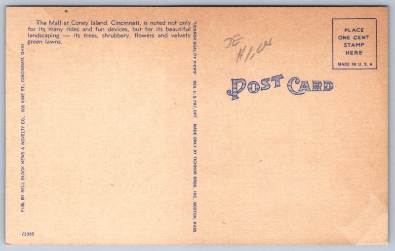 K42/ Cincinnati Ohio Postcard Coney Island Amusement Park Ferris Wheel 394