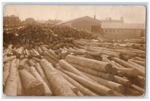 c1910's W. De Kauf & Co. Logging Tools Factory Logs MI RPPC Photo Postcard 