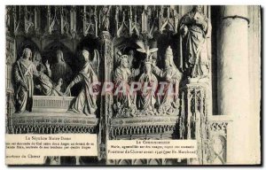 Old Postcard The Coronation Sepulcher Notre Dame Chartres