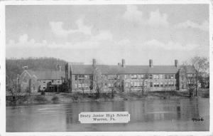 Warren Pennsylvania Beaty Junior High School Waterfront Antique Postcard K90717