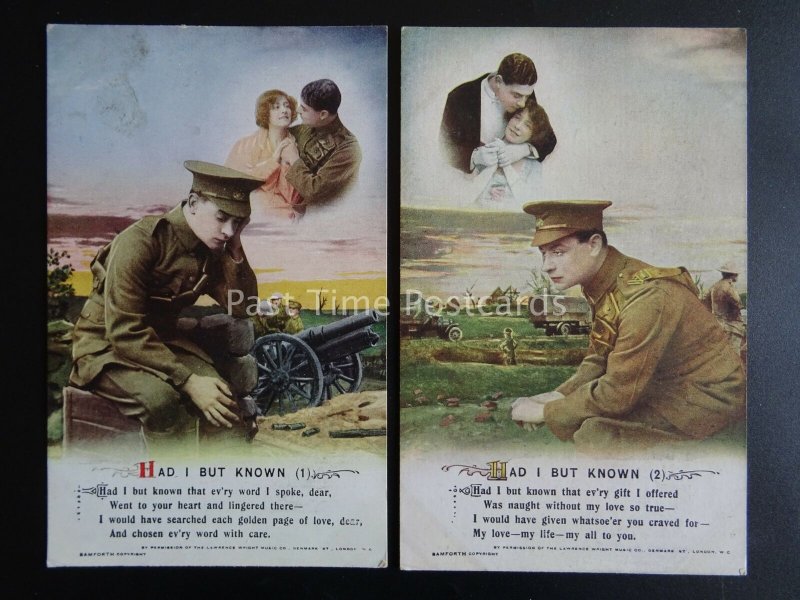 HAD I BUT KNOWN - WW1 Bamforth Song Cards set of 2 No 4986 