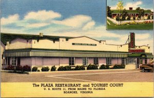 Linen Postcard Plaza Restaurant and Tourist Court in Roanoke, Virginia~136735