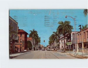 Postcard Royal Palms And New Buildings On First Street, Fort Myers, Florida