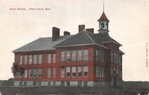 D58/ Park Falls Wisconsin Wi Postcard c1910 High School Building
