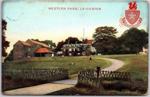 1910's Western Park Leicester Posted Entrance Gate to the House Posted Postcard