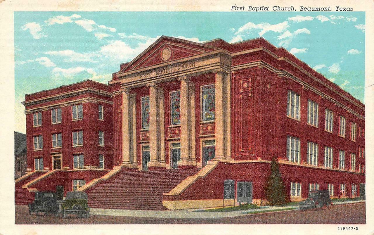 BEAUMONT TX Texas FIRST BAPTIST CHURCH Jefferson County c1940 s