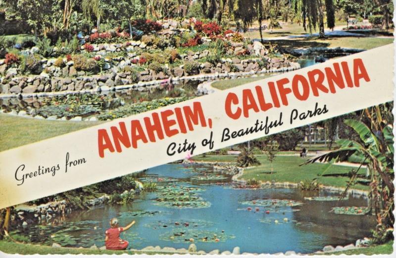 Greetings From Anaheim California CA La Palma City Parks Vintage Postcard D24