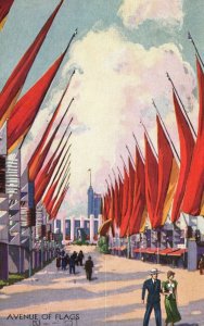 Vintage Postcard 1933 Avenue of Flags Chicago's International Exposition ILL.