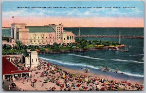 Vtg Long Beach California CA Municipal Auditorium Bandstand Sea Lagoon Postcard