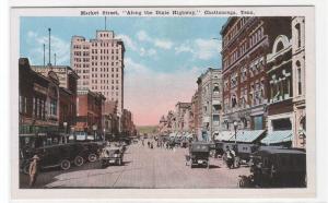 Market Street Chattanooga Tennessee 1920s postcard