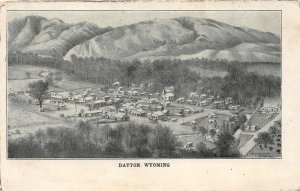 H8/ Dayton Wyoming Postcard 1906 Birdseye View Mountains