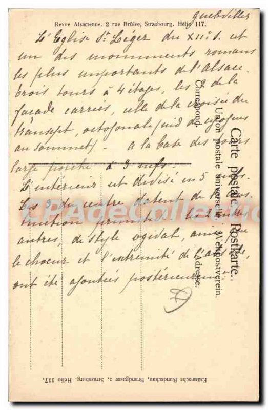 Postcard Old GUEBWILLER saint-lightweight