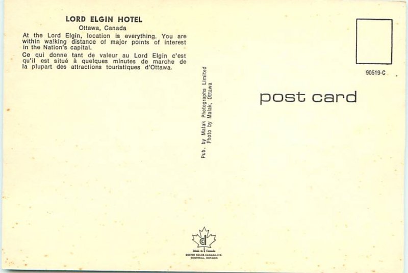 Buy Hotel Postcards Lord Elgin Hotel