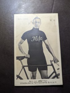 Mint Germany RPPC Bicycle Postcard Mifa Brand Clothing Advertisement