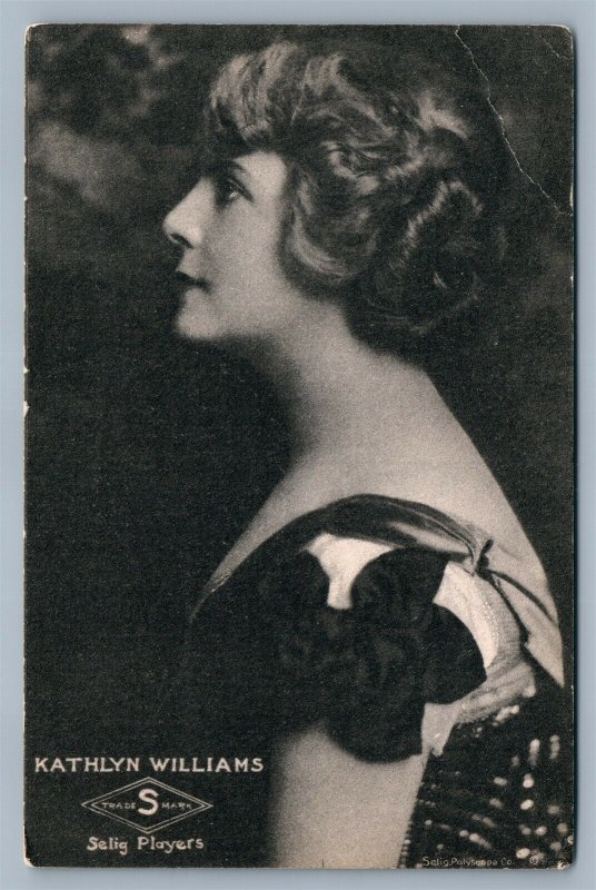 THEATRE ACTRESS KATHLYN WILLIAMS ANTIQUE ADVERTISING POSTCARD