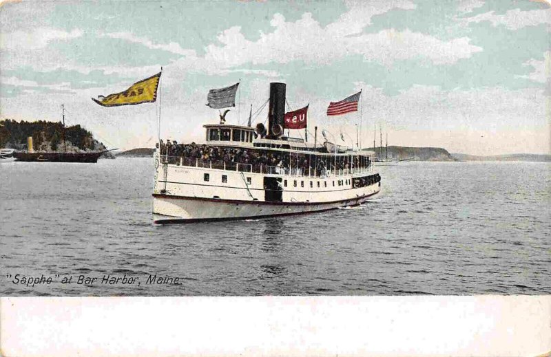 Steamer Sappho Bar Harbor Maine 1905c postcard