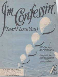 I'm Confessin' Al Neiburg 1930s Sheet Music