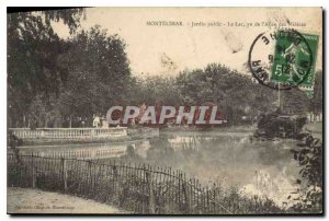 Old Postcard Montelimar park lake yu of the alee of melezes