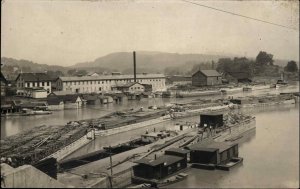 Lumber Barges LAKE CHAMPLAIN Sign Rouses Point? A TOW FROM CANADA rppc