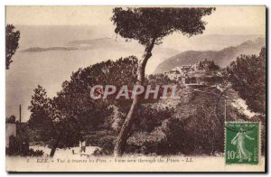 Old Postcard Eze View A Travers les Pins