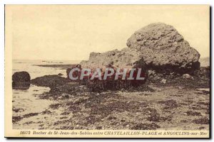 Old Postcard Rock of St. Jean des Sables between Angoulins Chatelaillon Beach...