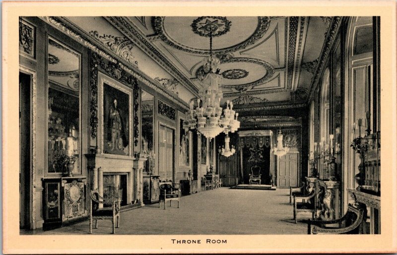 Vtg England UK Windsor Castle Throne Room 1910s Raphael Tuck Postcard
