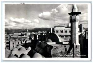 1959 Panorama View Buildings in Beyrouth (Beirut) Lebanon RPPC Photo Postcard