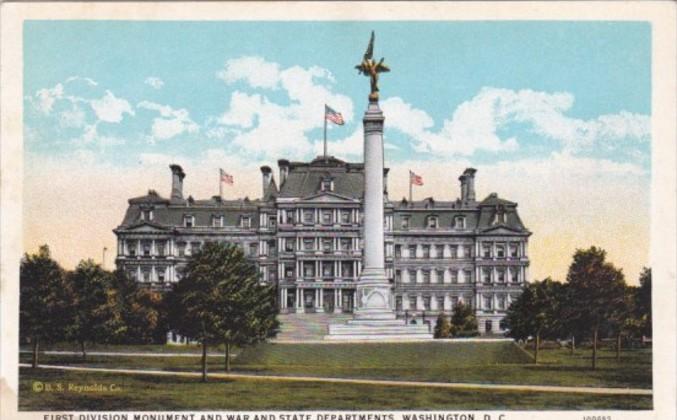 First Division Monument and War & State Departments Washington D C Curteich