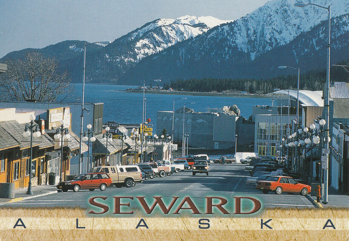 Alaska Seward main street view postcard United States Collections