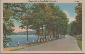 Missent Postcard Greetings from Rice Lake Wisconsin WI