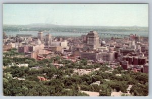 General View Of Montreal, Quebec, Vintage Chrome Aerial View Postcard