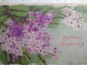 Postcard - Birthday Greeting with Flowers Art Print