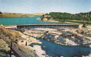 GREAT FALLS, MT Montana  BLACK EAGLE DAM Bird's Eye View   Chrome Postcard