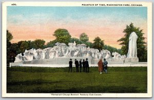 Vtg Chicago Illinois IL Fountain Of Time Washington Park 1920s Unused Postcard