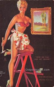 How do You Like my Frame 1945 Mutoscope Artist Pin Up Girl, Non Postcard Back...