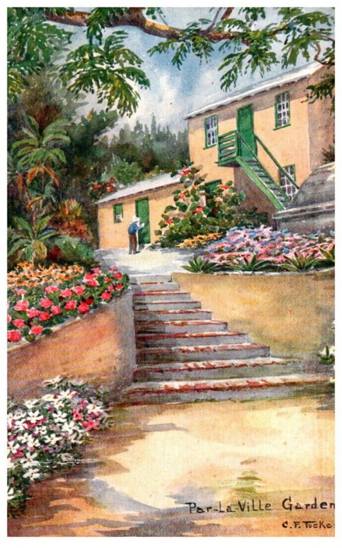 Bermuda  Hamilton  par-La-Ville Gardens, signed C.F.Tucker