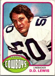 1976 Topps Football Card D D Lewis Dallas Cowboys sk4340