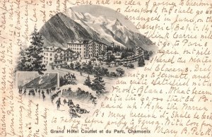 Chamonix France, 1910 Grand Hotel Couttet Et Du Parc Landmark, Vintage Postcard