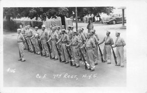 New York Company E 7th Regiment U.S. Army Soldiers Real Photo Postcard