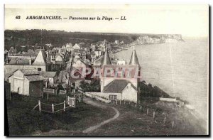 Old Postcard Panorama Arromanches on the Beach