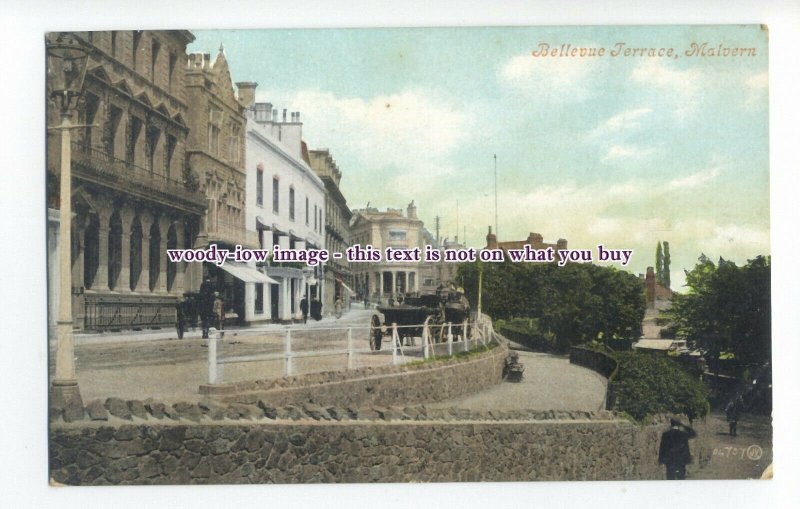 aj0542 - Worcestershire - Early Bellevue Terrace in Malvern, c1907 - Postcard